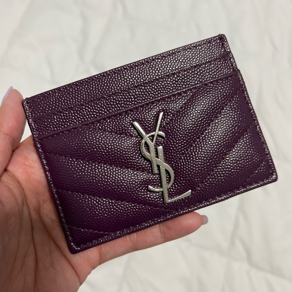FLASH SALE!! 💯 Authentic YSL card holder in deep purple 💜